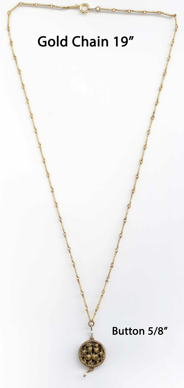 Necklace with Metal Button