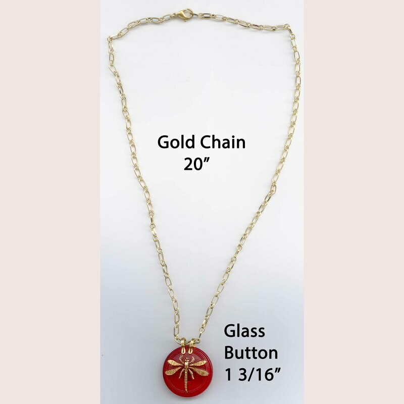 Glass Button Necklace