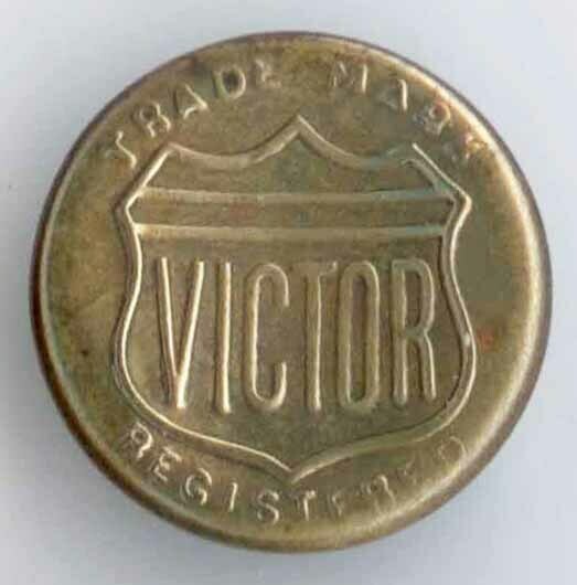 &quot;VICTOR TRADE MARK REGISTERED&quot; Overall Button