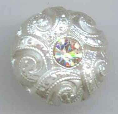 Pearlized Clear Glass with Rhinestone