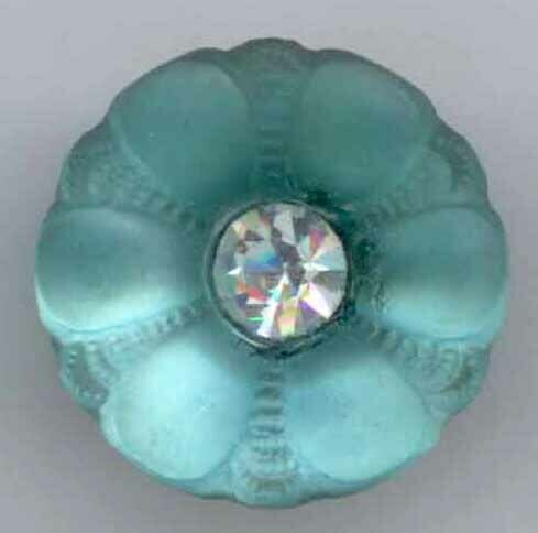 Transparent Blue Frosted Glass, Rhinestone