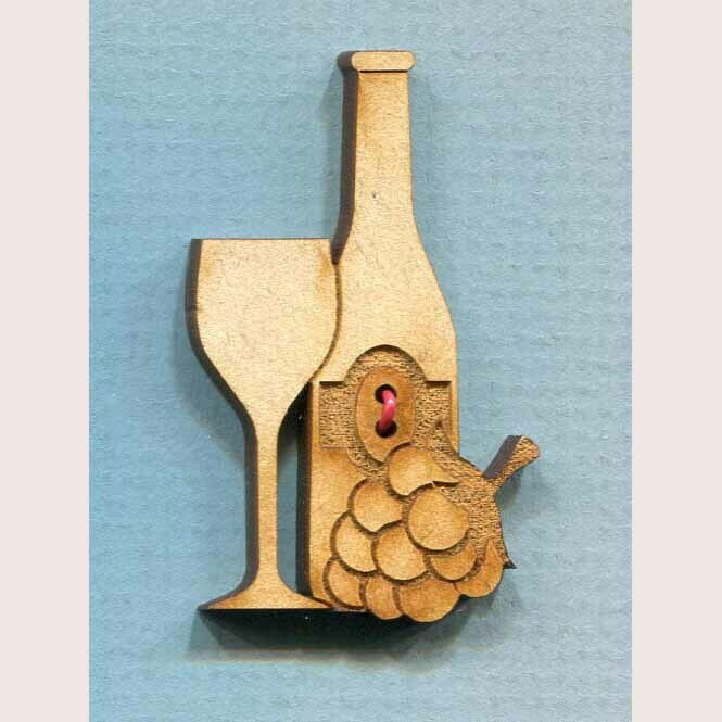 Wine Bottle, Glass &amp; Grapes