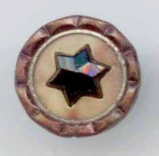 Tiny Celluloid Peforate, Black Glass Star
