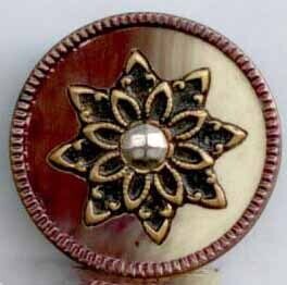 Celluloid Peforate, Brass Stick-up Star with Faceted Steel Center,