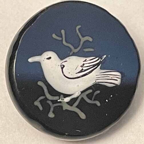Black Glass Enamel Bird