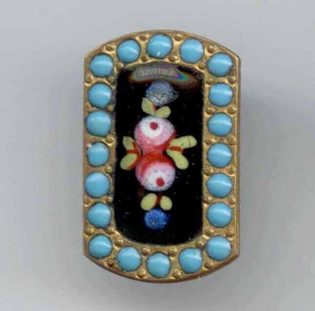 Enamel Flowers with Pierreres on Border