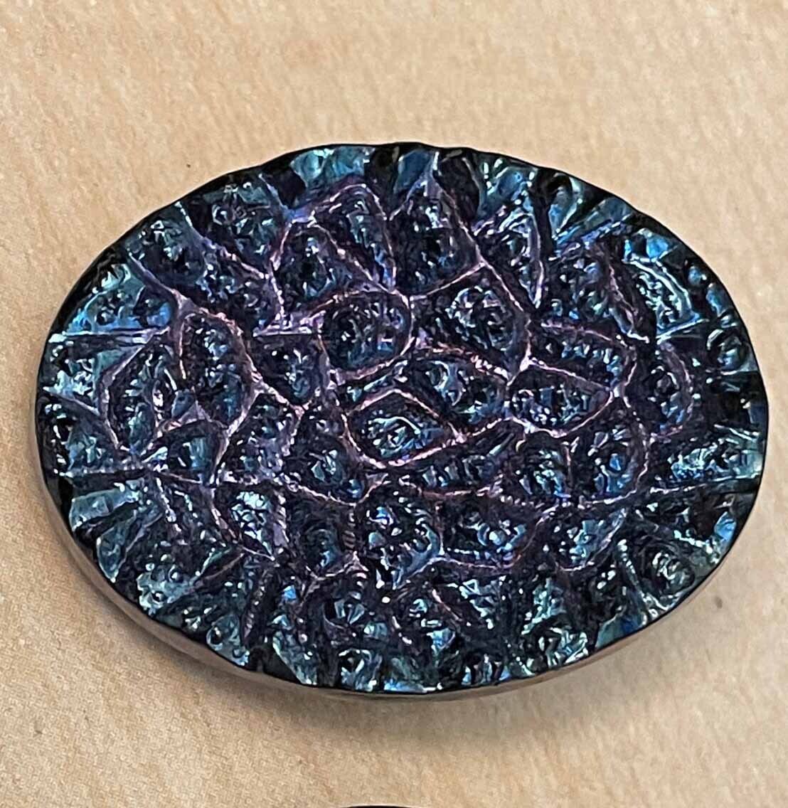 Large Iridescent Black Glass