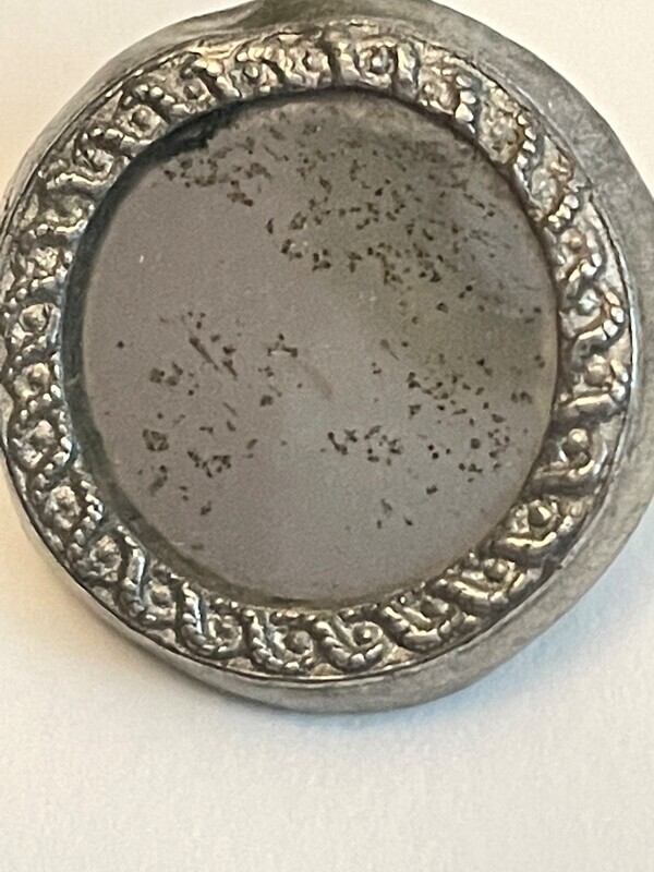 Mirror in Metal with Wood Back, 18th C