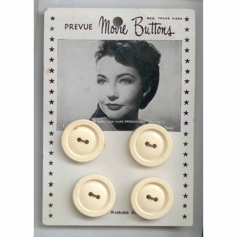 &quot;Prevue Movie Buttons&quot; Lynn Bari, Original Card