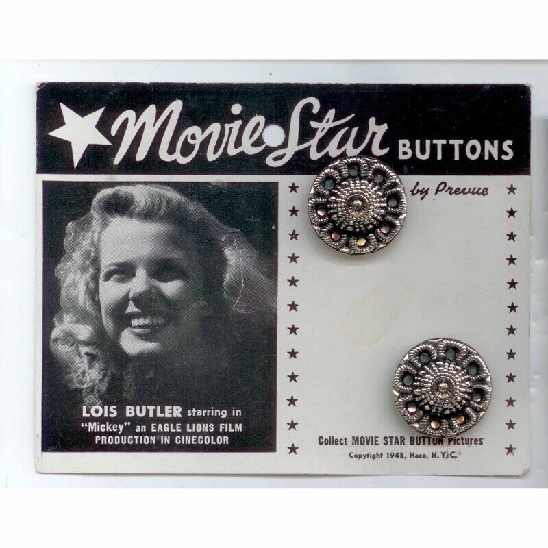 &quot;Movie Star Buttons&quot; Lois Butler, Original Card