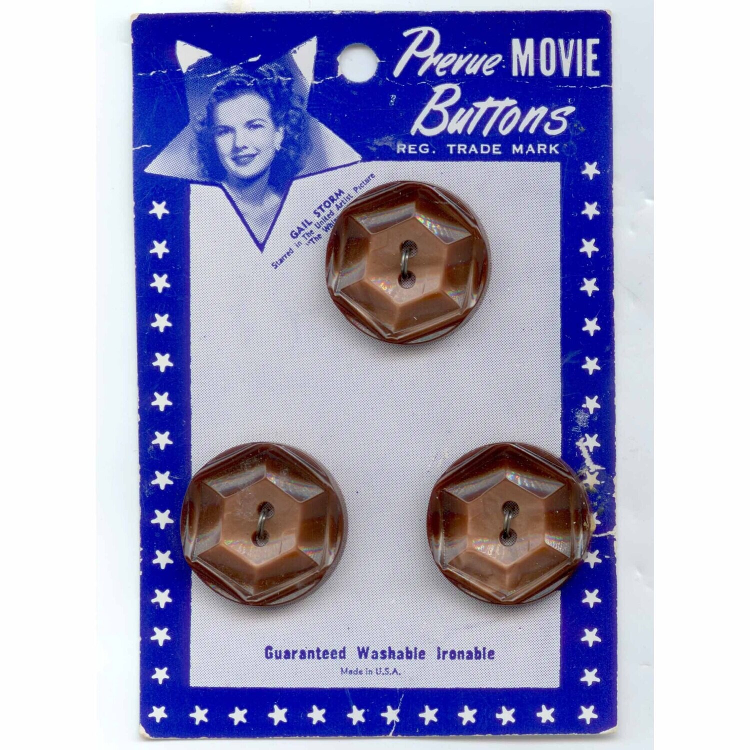 &quot;Prevue Movie Buttons&quot; Gail Storm, Original Card