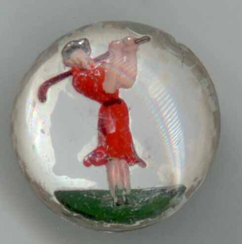 Two-Piece Glass, Lady Golfing