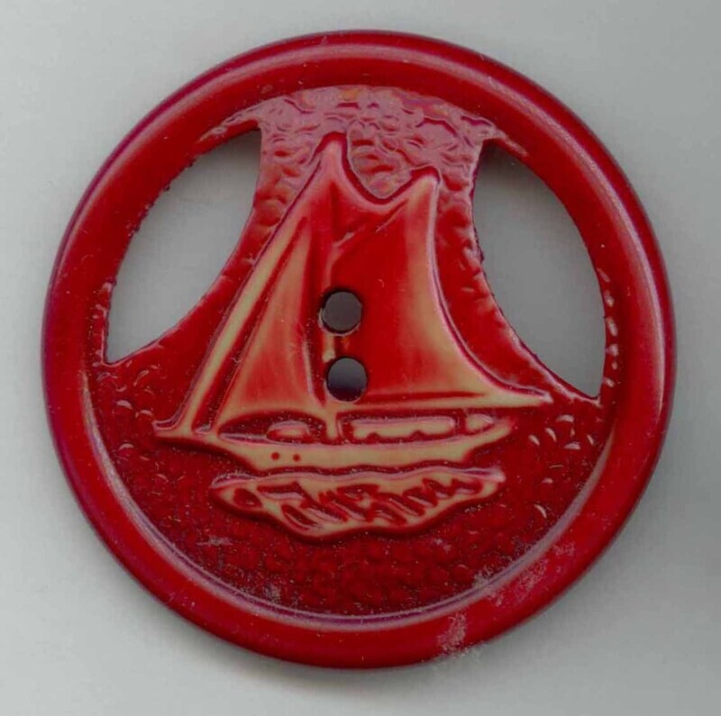 Red One-Piece 30&#39;s Celluloid, Boat
