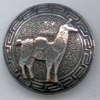 Llama &amp; Greek Key Border on Silver