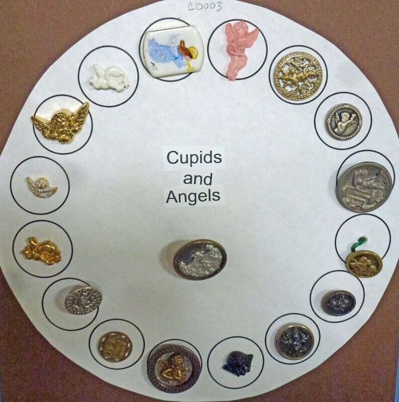 Card of 17 Cupid and Angel Buttons