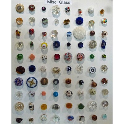 Card of 80 Glass Buttons