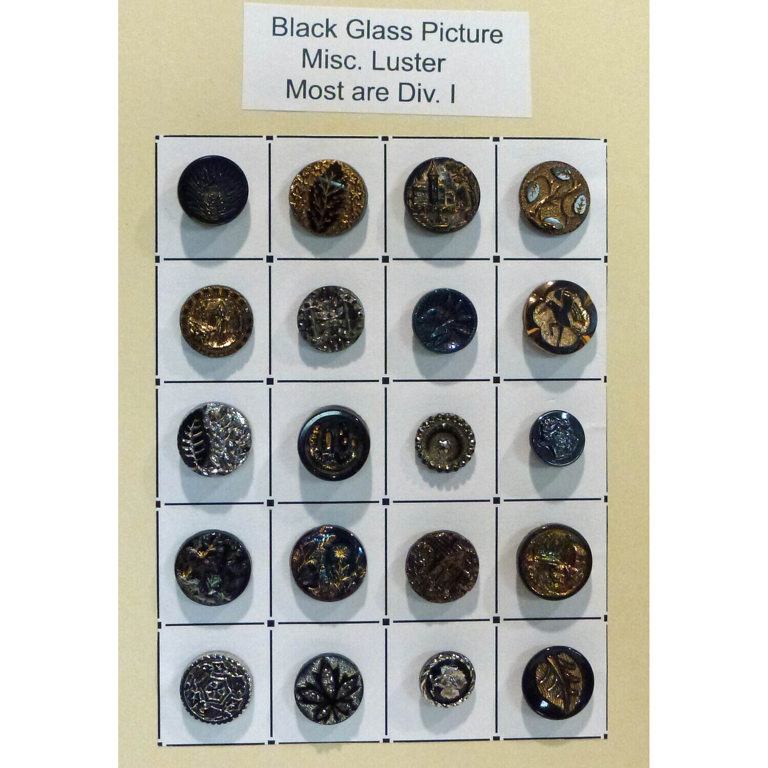 20 Black Glass with Lusters