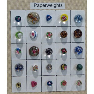Card of 24 Paperweight Buttons and one Overlay