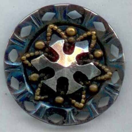 Blue Tint Steel Cup with Pierced Border