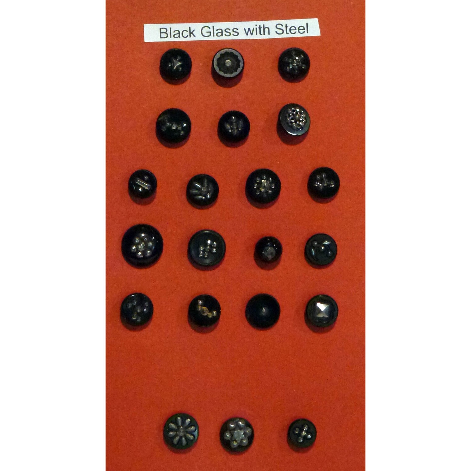 21 Black Glass with Cut Steels Embellishment
