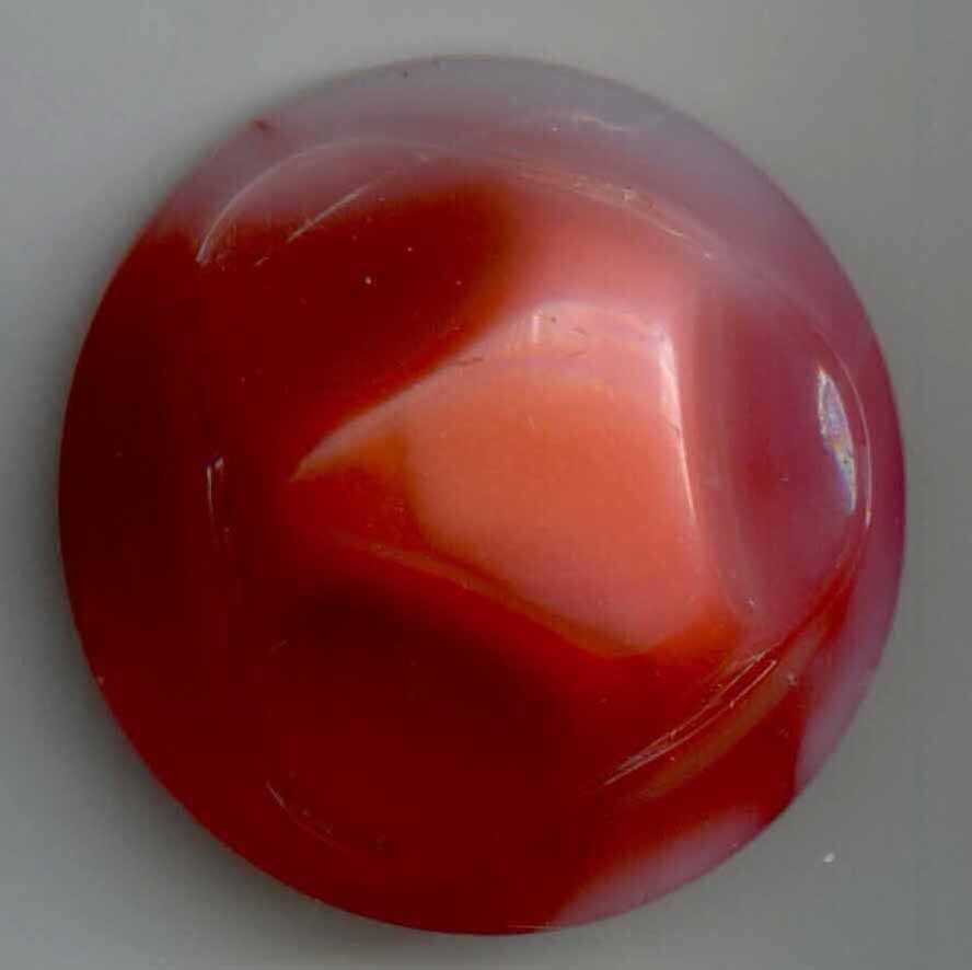 White Glass Encased with Red Glass