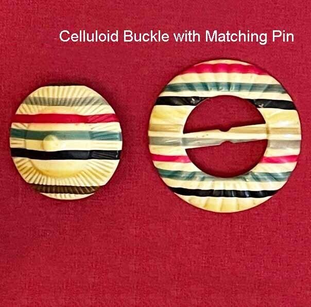 Pin and Matching Buckle, Celluloid