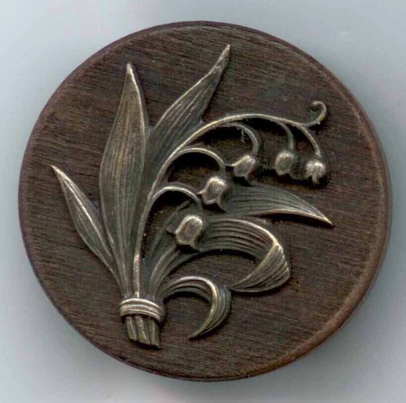 Wood with Brass Lily-of-the-Valley