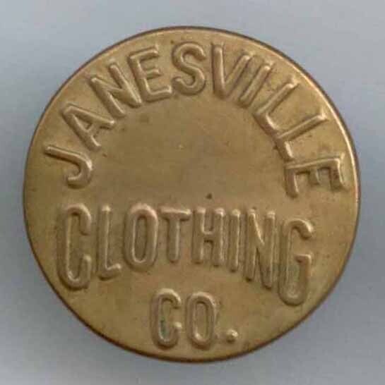 &quot;JANESVILLE CLOTHING CO.&quot; Overall Button