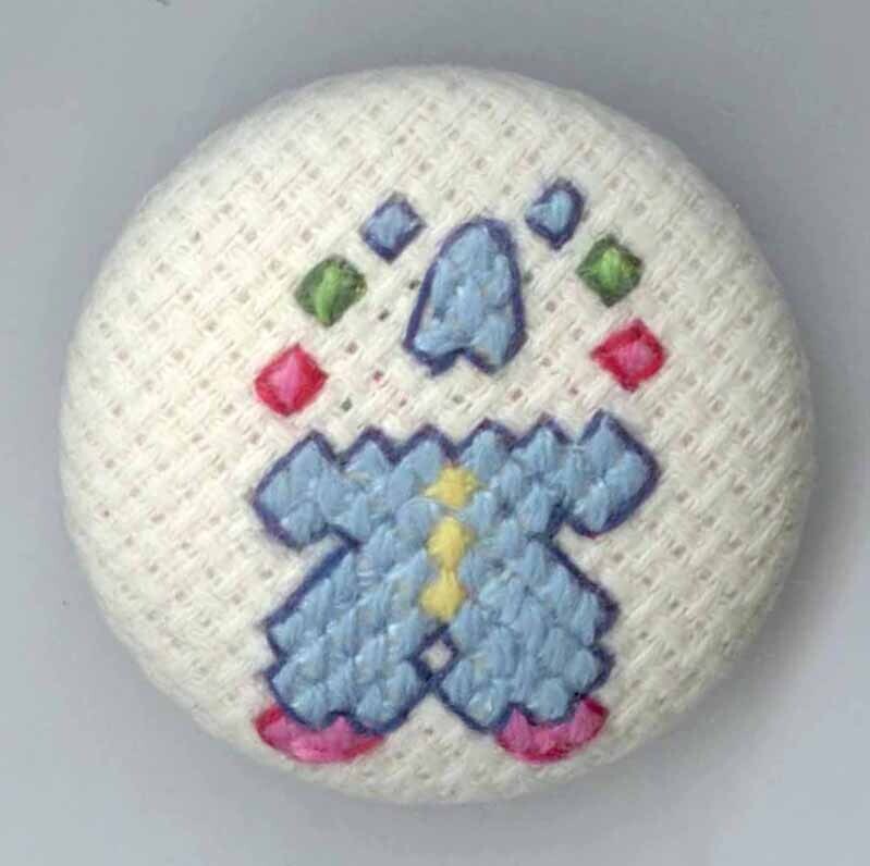 Clown Stitched on Fabric