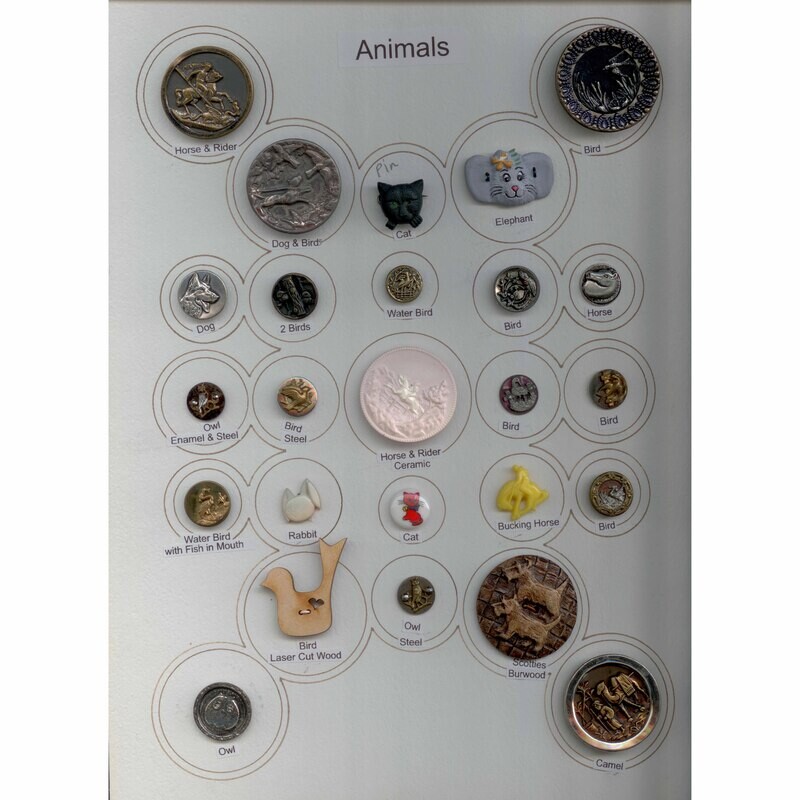 Card of 25 Animal Buttons