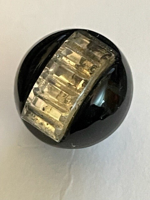 Black Glass Ball with Clear Glass Inset