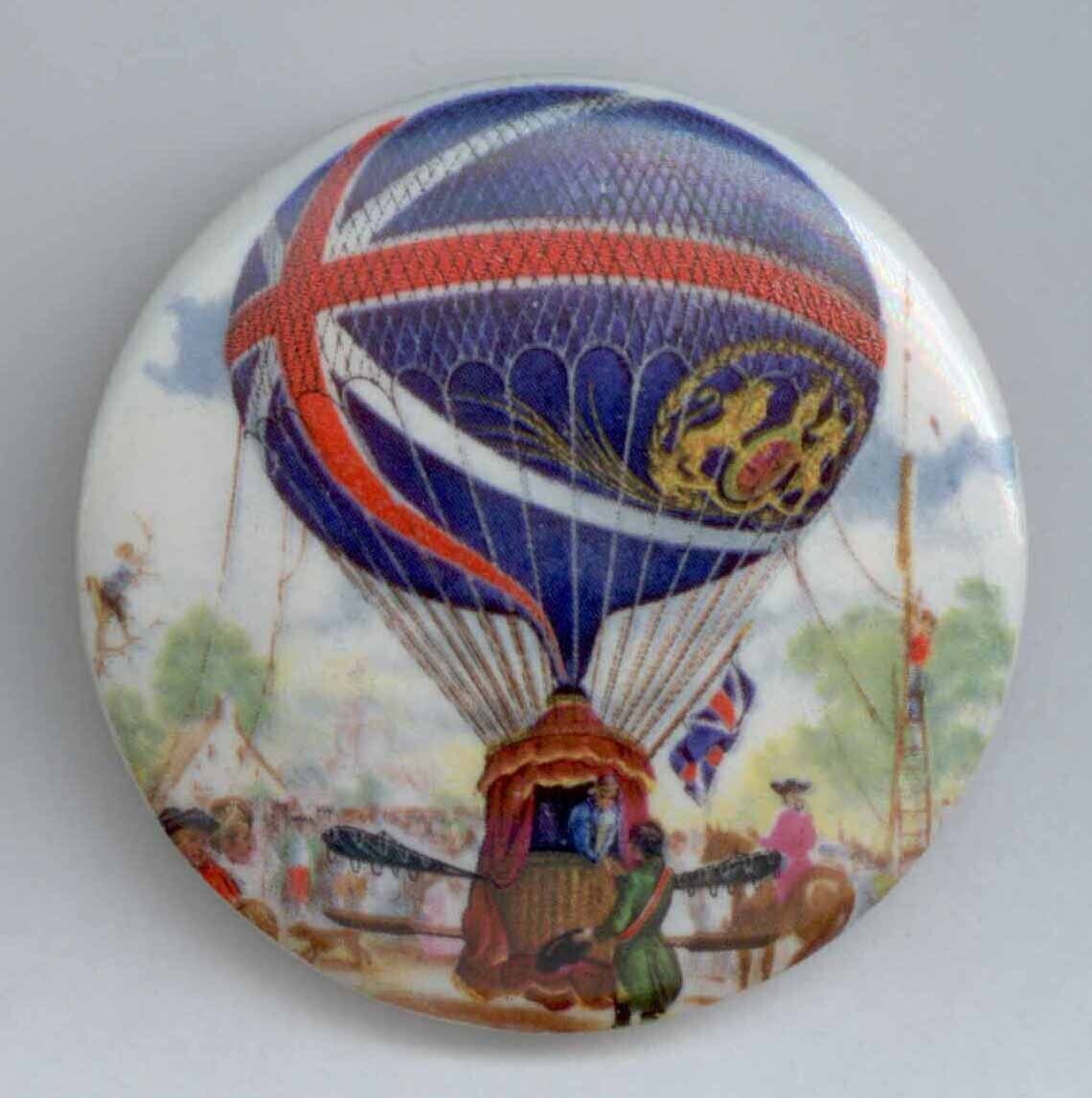 Hot Air Balloon, Transfer on Porcelain