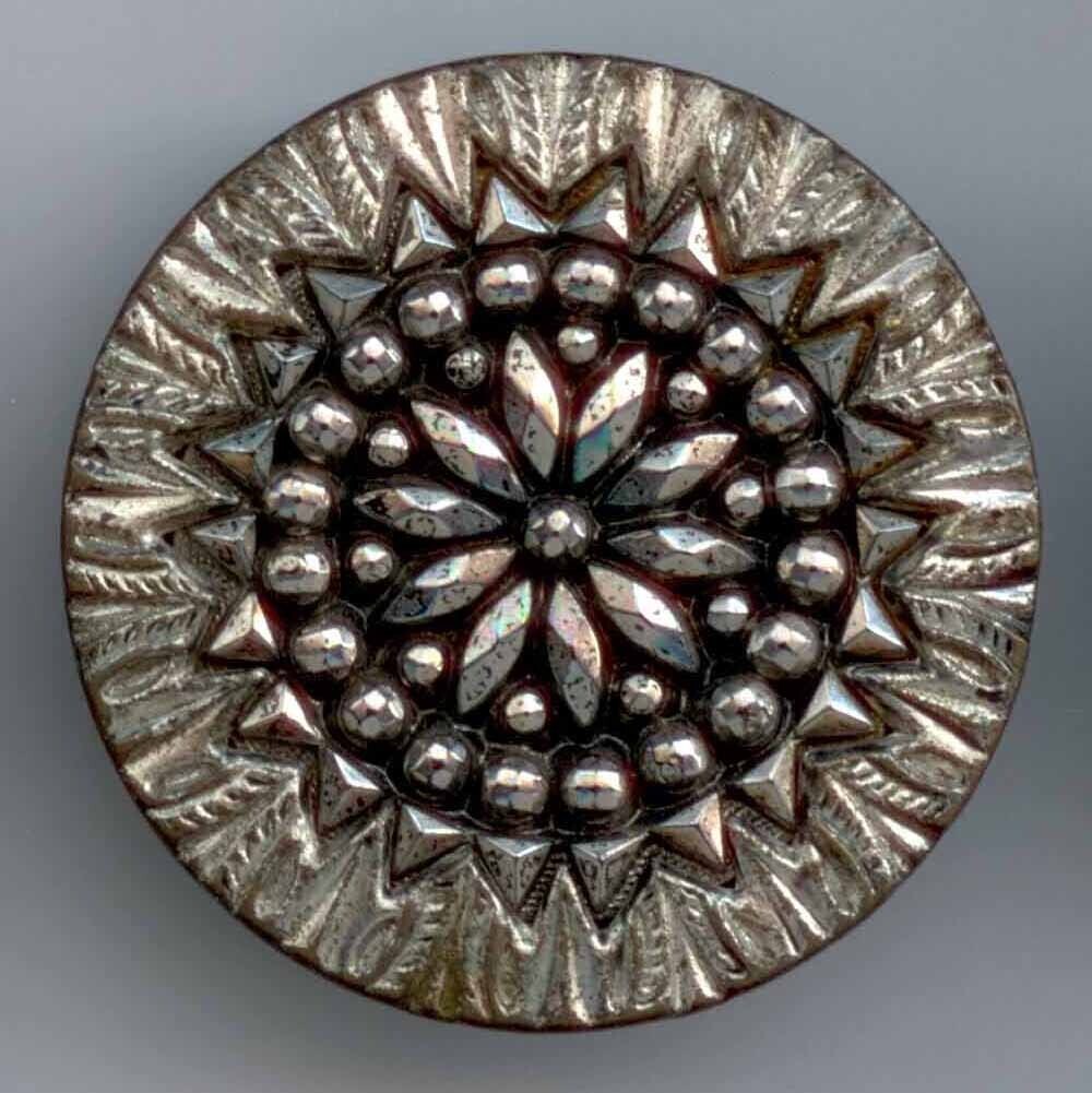Balck Glass in Metal, Silver Luster
