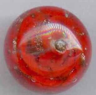 Glass Ball, Clear Glass Overlay, Pin Shank