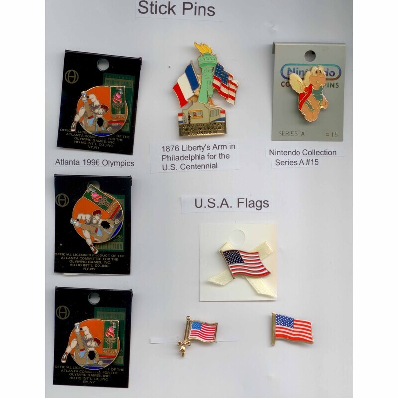 Olympic &amp; US Flag Stick Pins