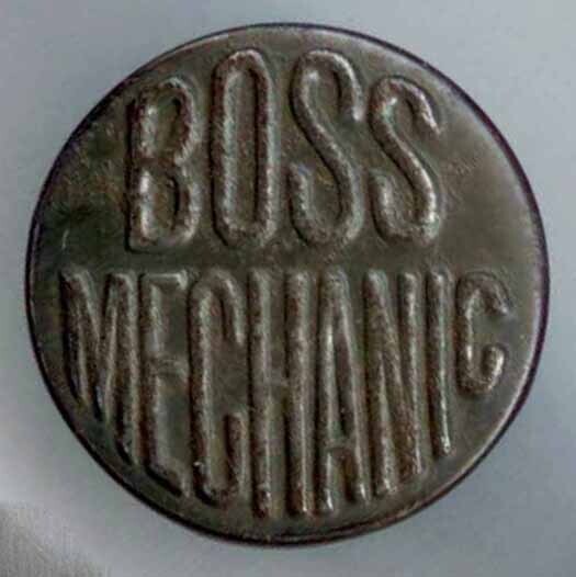 &quot;BOSS MECHANIC&quot; Overall Button