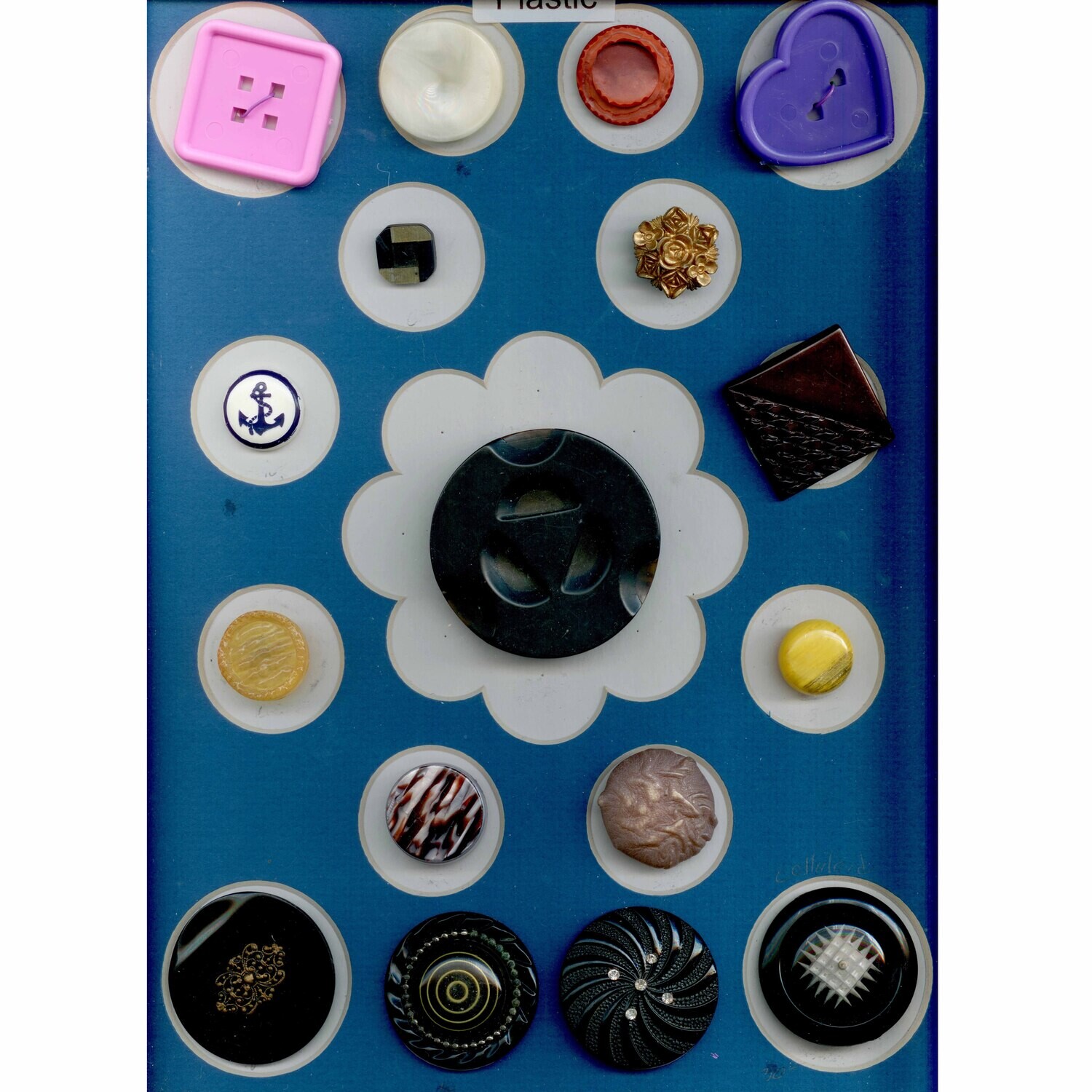 Card of 17 Plastic Buttons