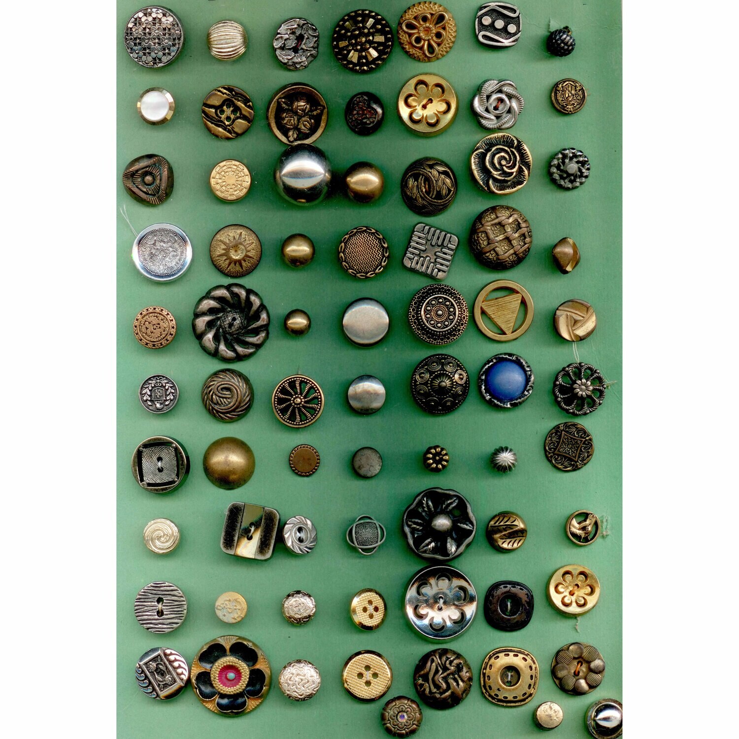 73 Metalized Buttons, Mostly Plastic