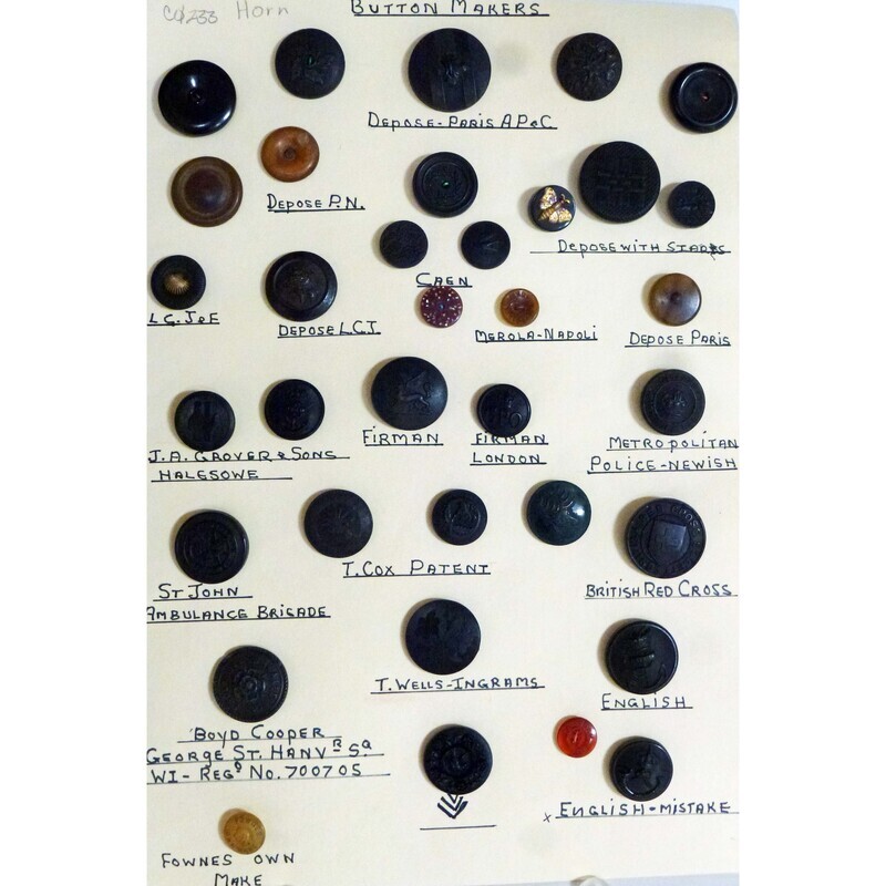 Card of 35 Horn Buttons