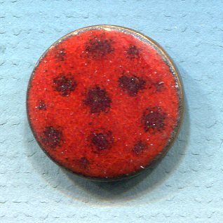 Enamel, Red/Orange with black spots
