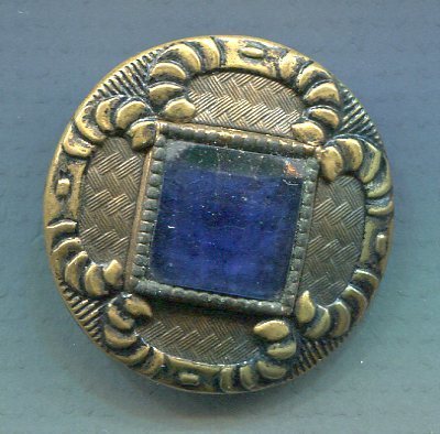 Blue Glass Set in Metal