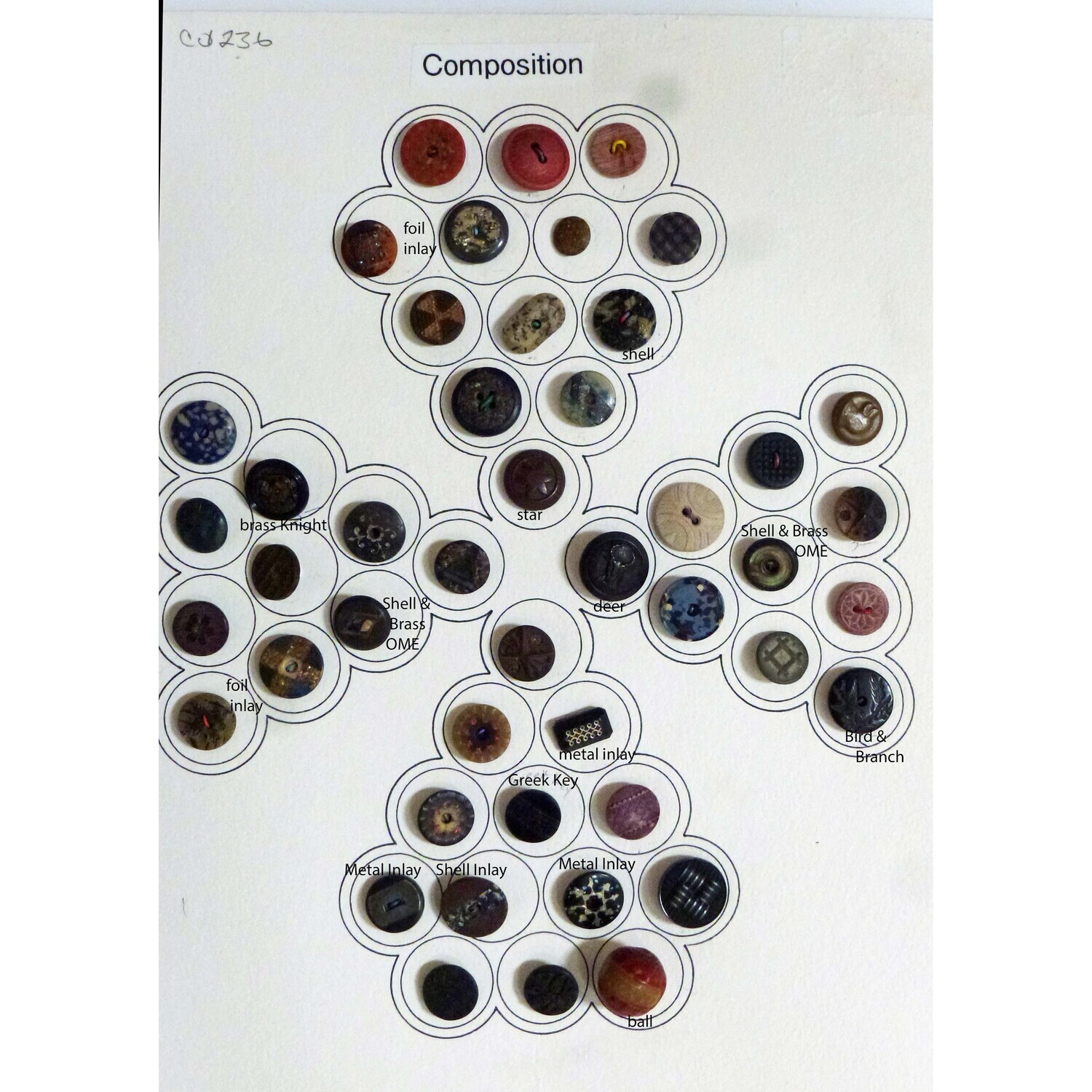 Card of 42 Composition Buttons
