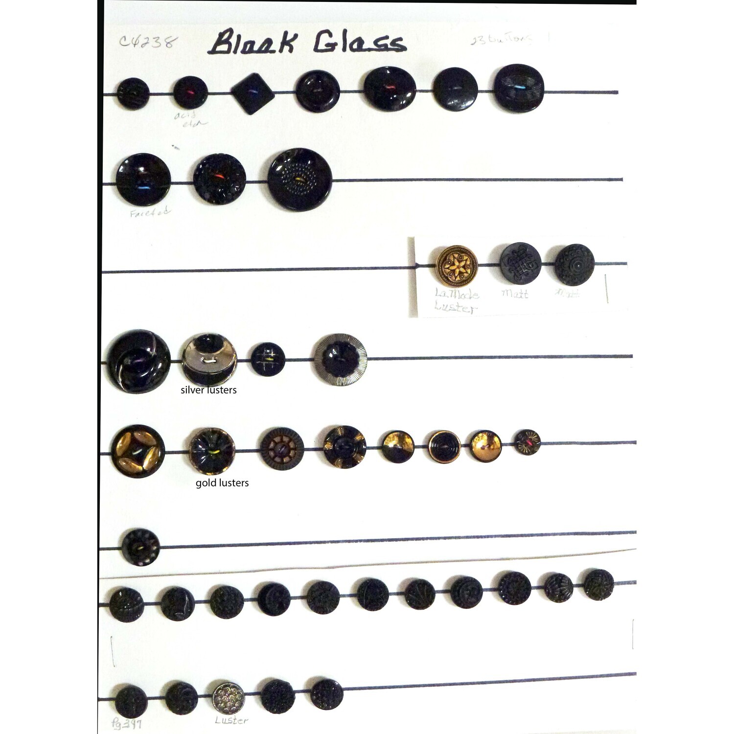 Black Glass Buttons