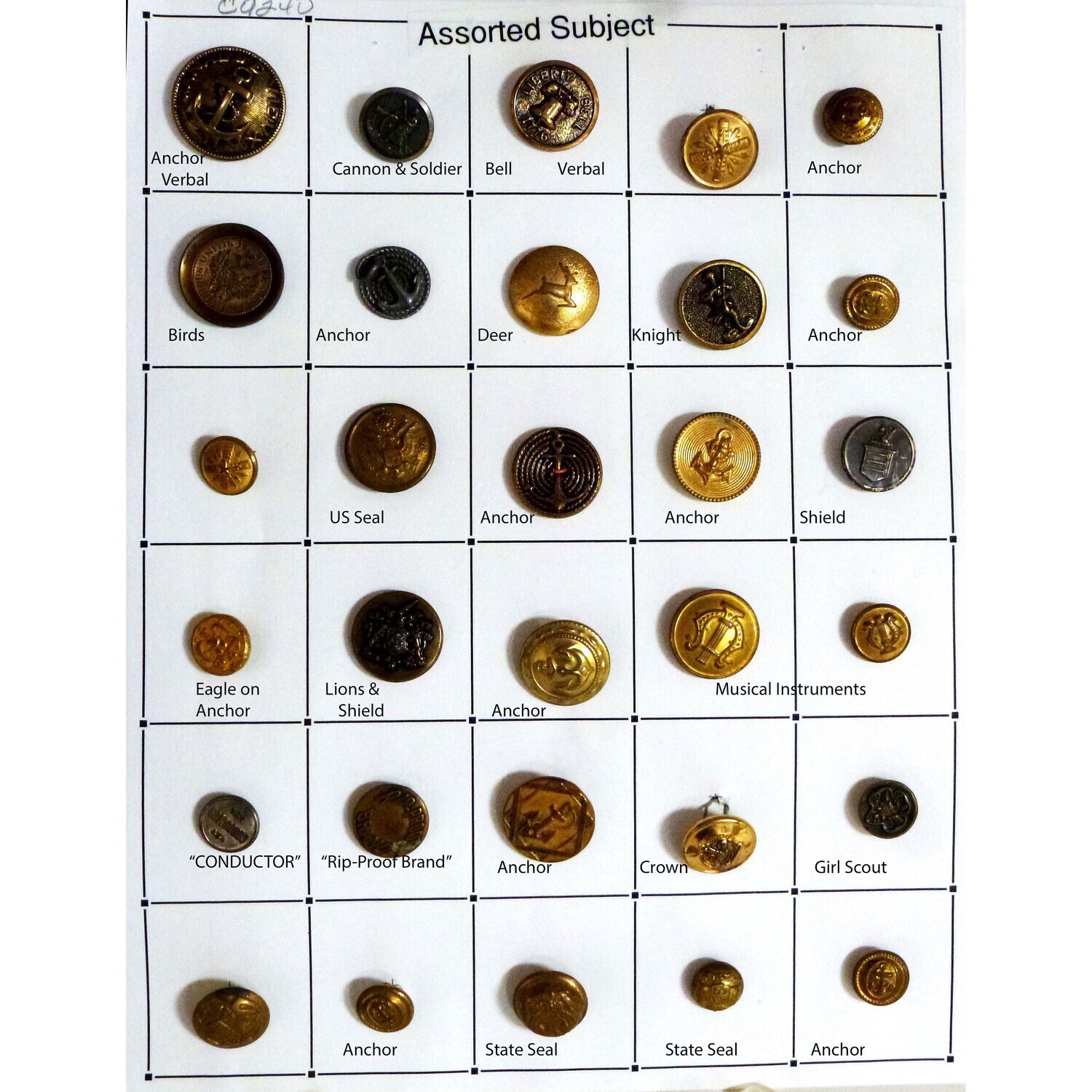 Assorted Subject Buttons