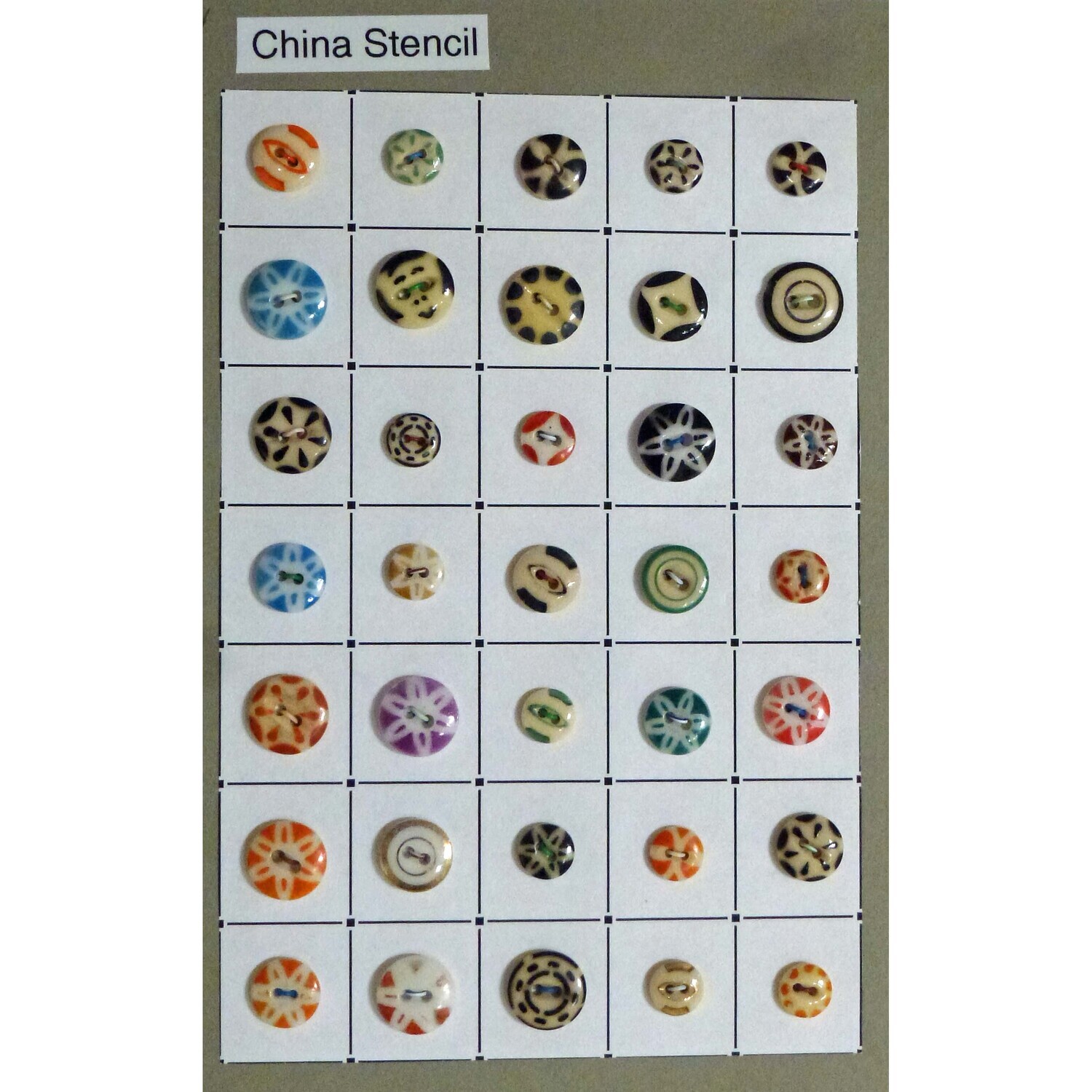 35 China Stencil Buttons