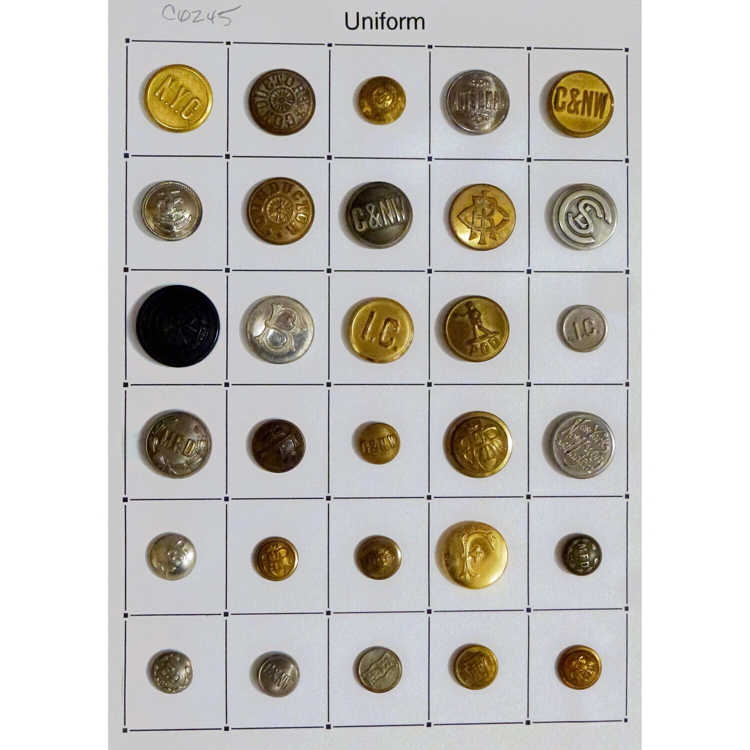 30 Uniform Buttons