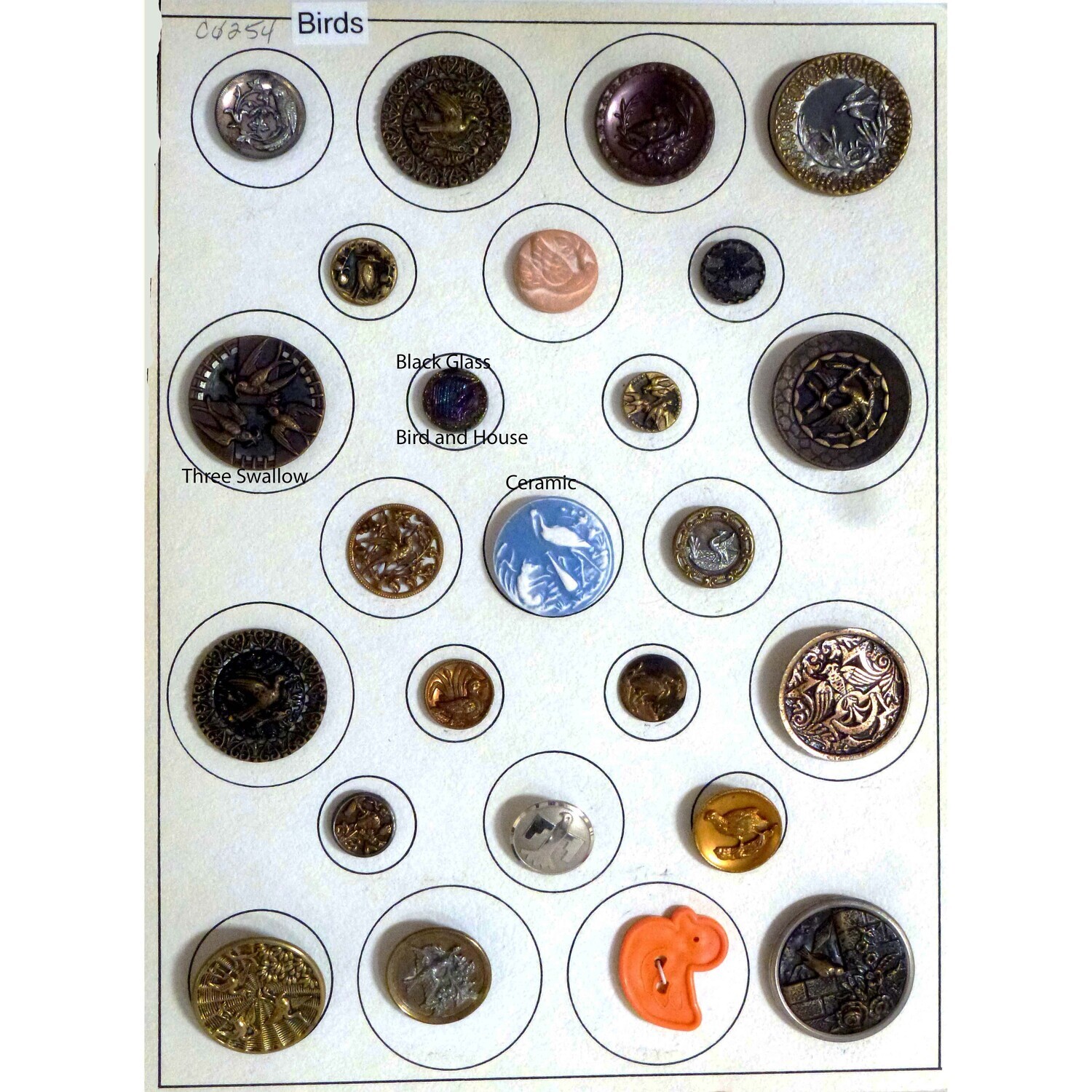 25 Bird Buttons