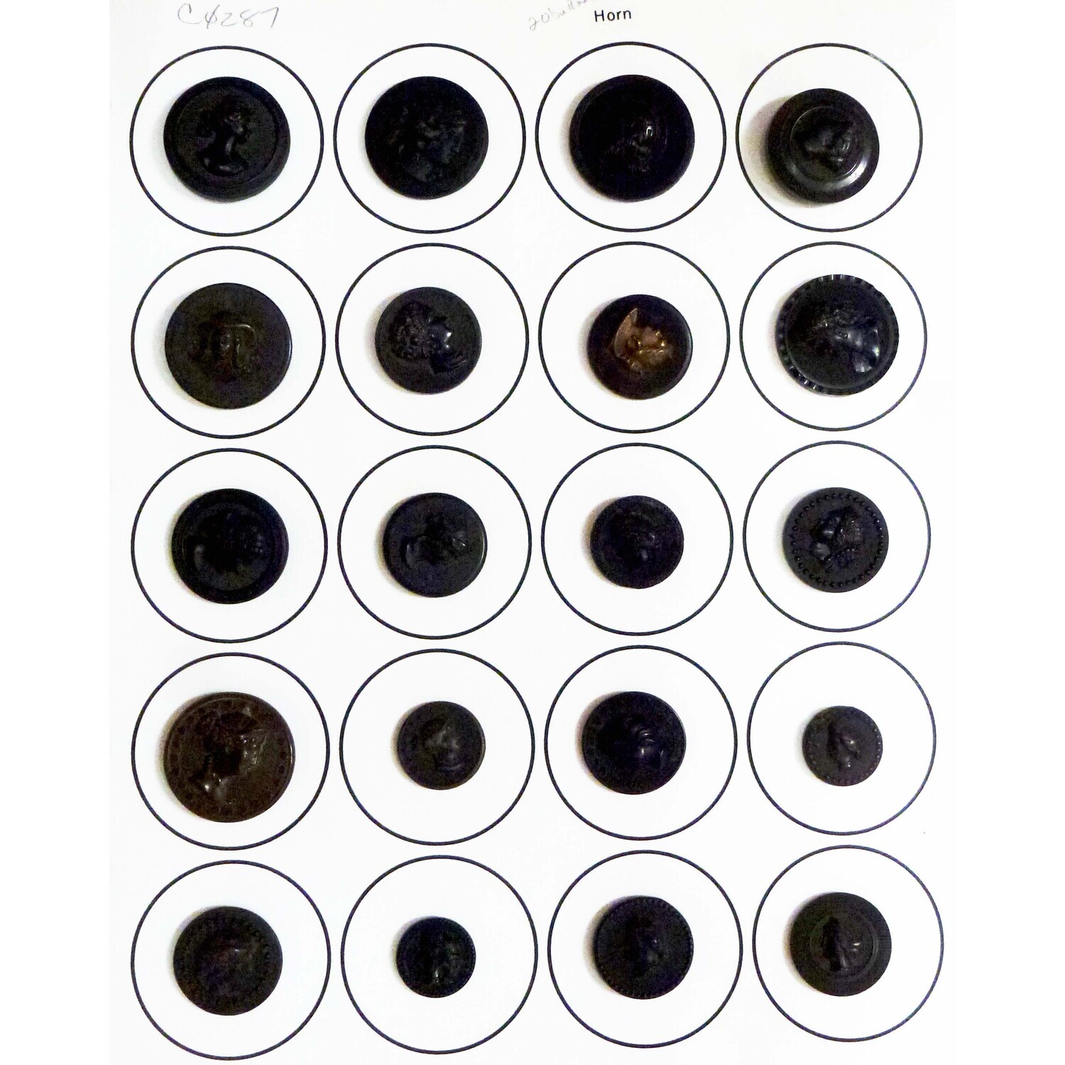 20 Horn Buttons with Heads