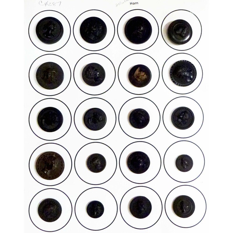 20 Horn Buttons with Heads