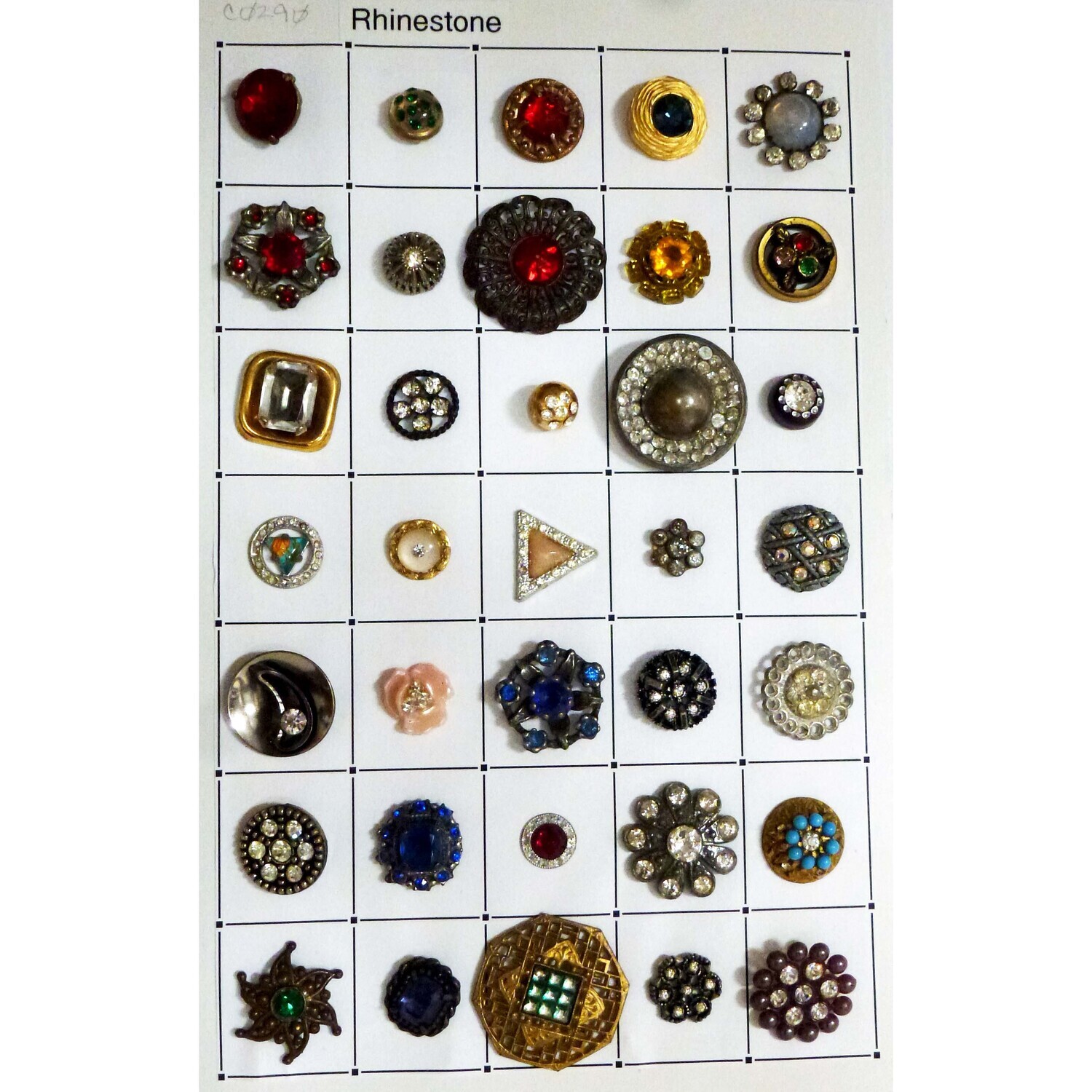 35 Rhinestone Buttons